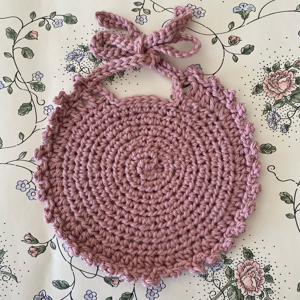 Crochet Baby Bib  Heirloom Baby Shower Gift 100% Cotton Handmade